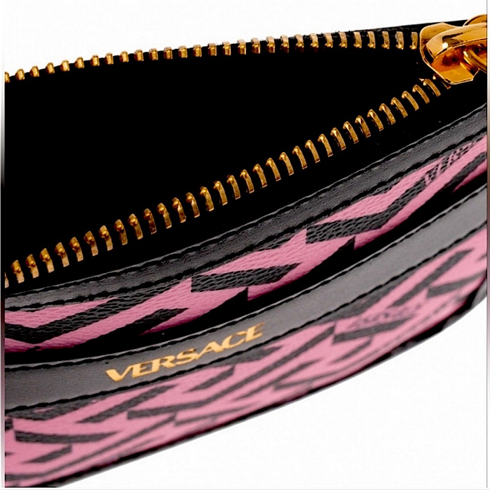 Authentic Versace Pink x Black La Greca Pouch Belt Wallet FULL INCLUSION - Picture 4 of 7